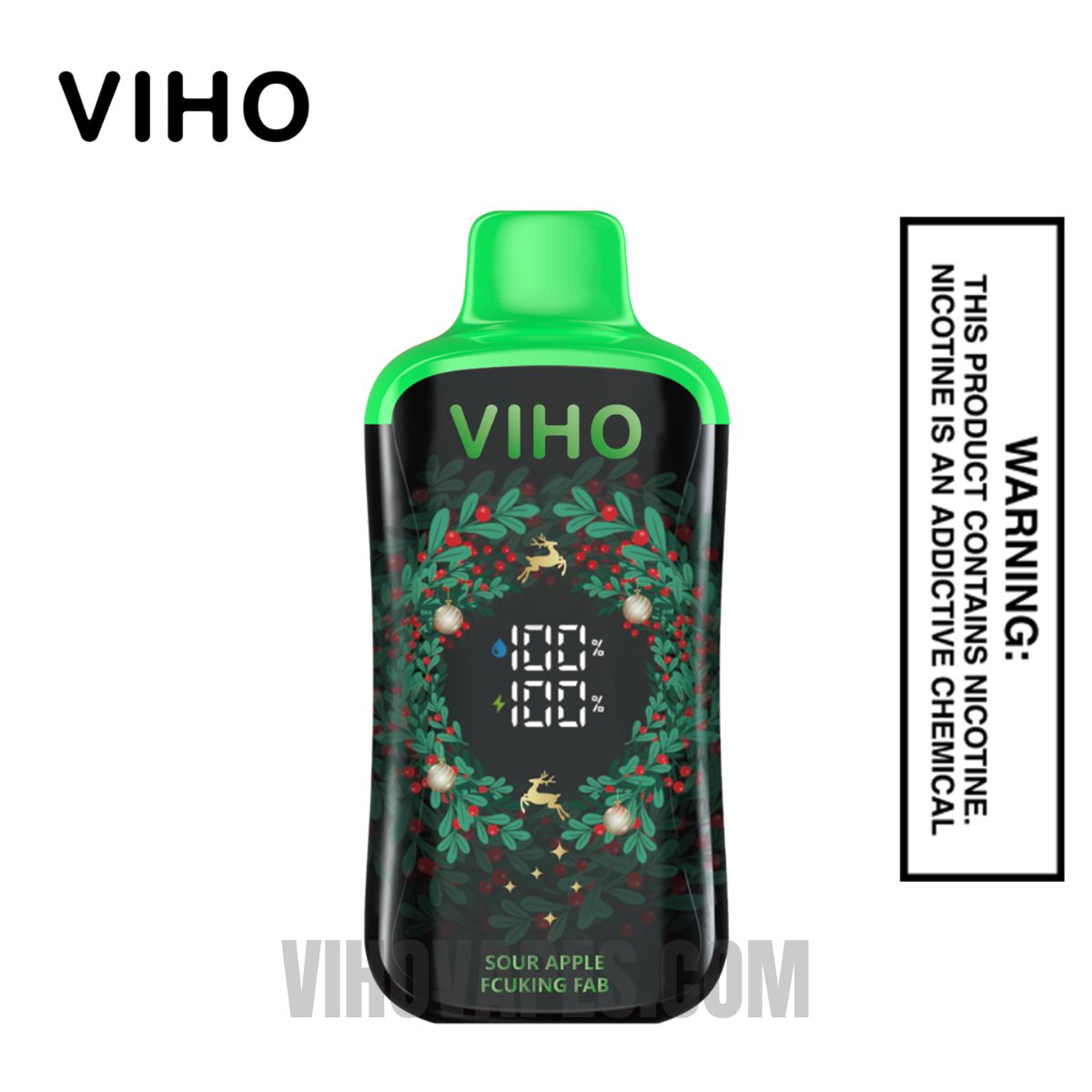 Sour Apple Fucking FAB VIHO Supercharge PRO Christmas Disposable Vape