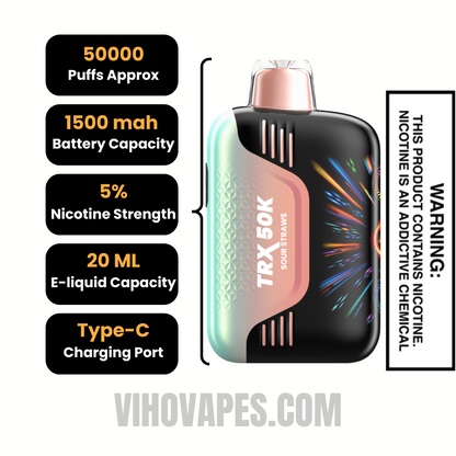 Sour Straws VIHO TRX 50K Disposable Vape | Viho Vape Sour Straws VIHO TRX 50K Disposable Vape | Viho Vape