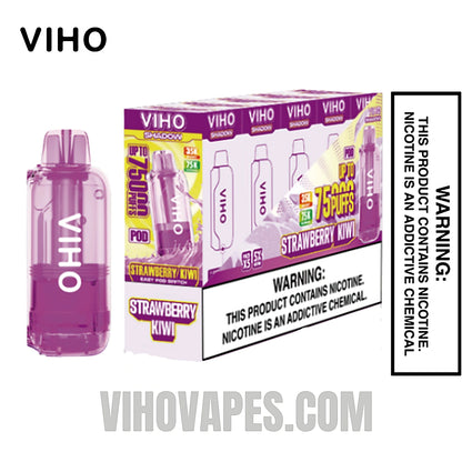Strawberry Kiwi VIHO Shadow 75K Vape Pod With Bundle Box