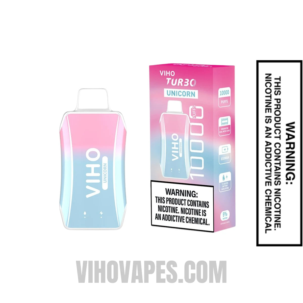 Unicorn VIHO Turbo Vape 10000 Puffs With Package Box