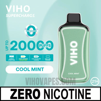 Cool Mint VIHO Supercharge ZERO Nicotine Vape Puffs