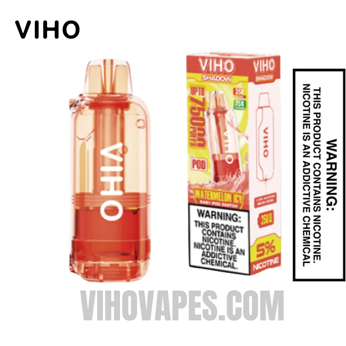 Watermelon Icy VIHO Shadow 75K Vape Pod With Package Box