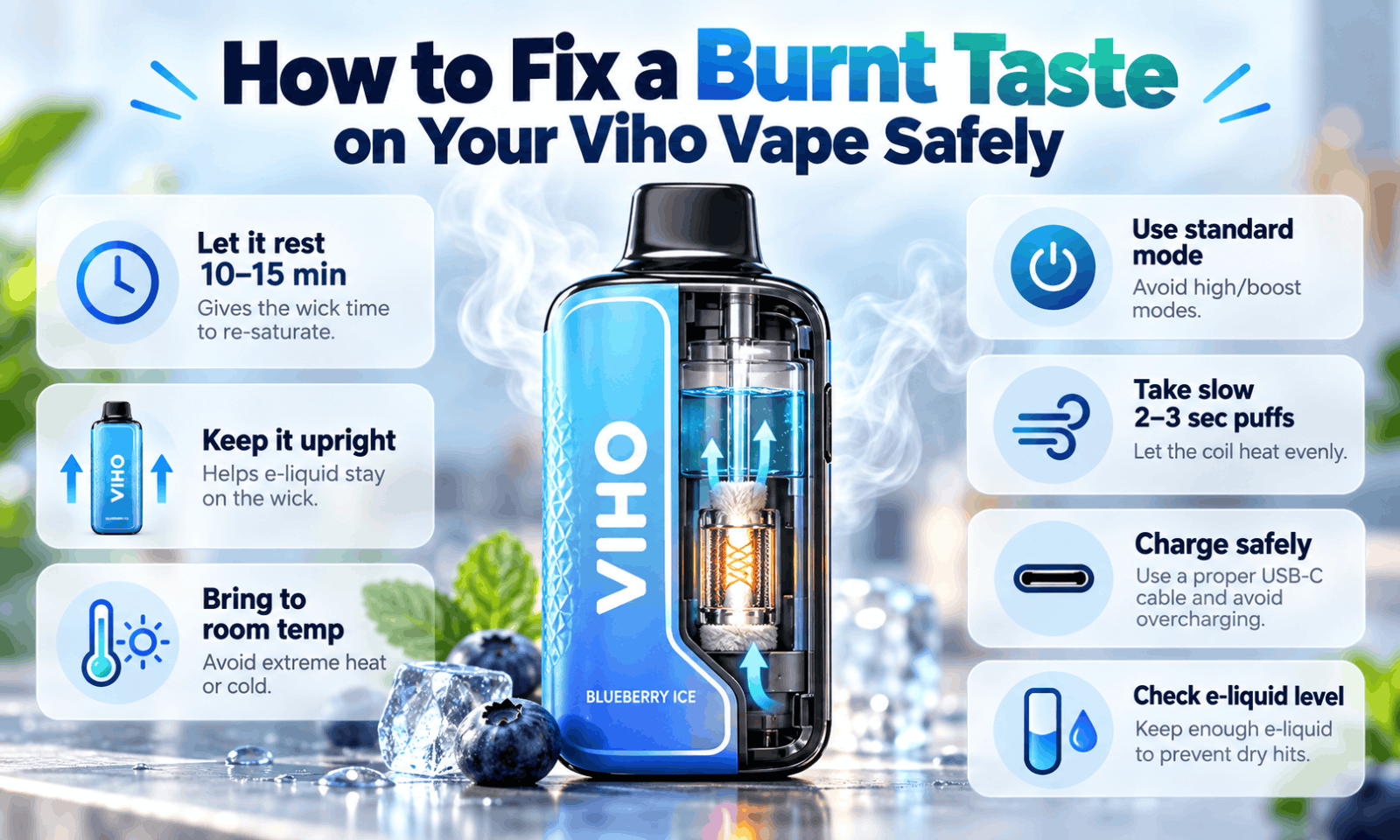 How to Fix a Burnt Taste on Your Viho Vape Safely